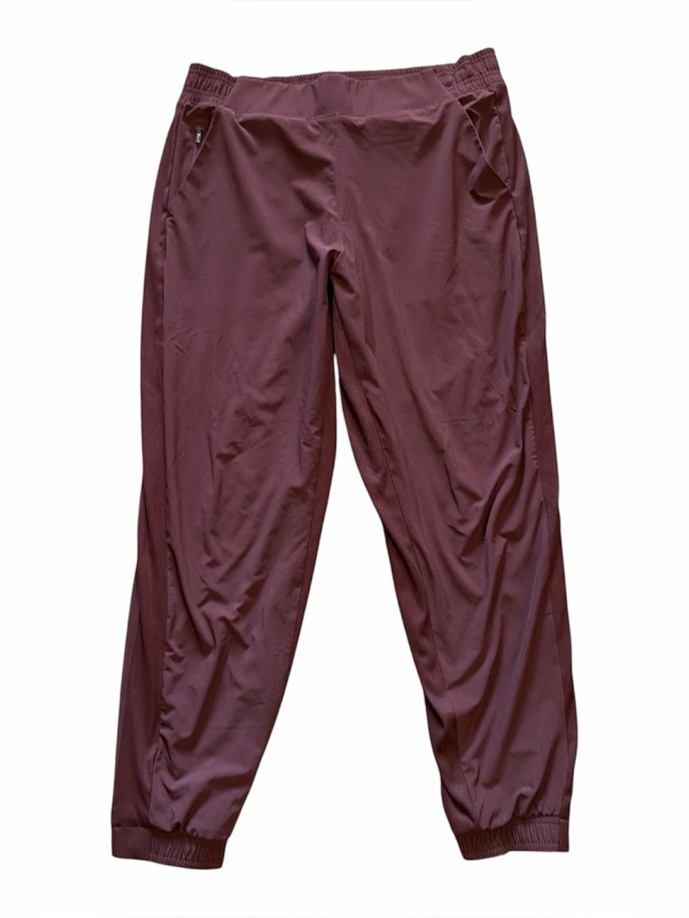 Athleta Brooklyn Lined Jogger Size 12 Burgundy Featherweight Stretch Travel Pant
